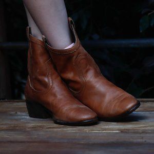 Funky Brown Leather Booties